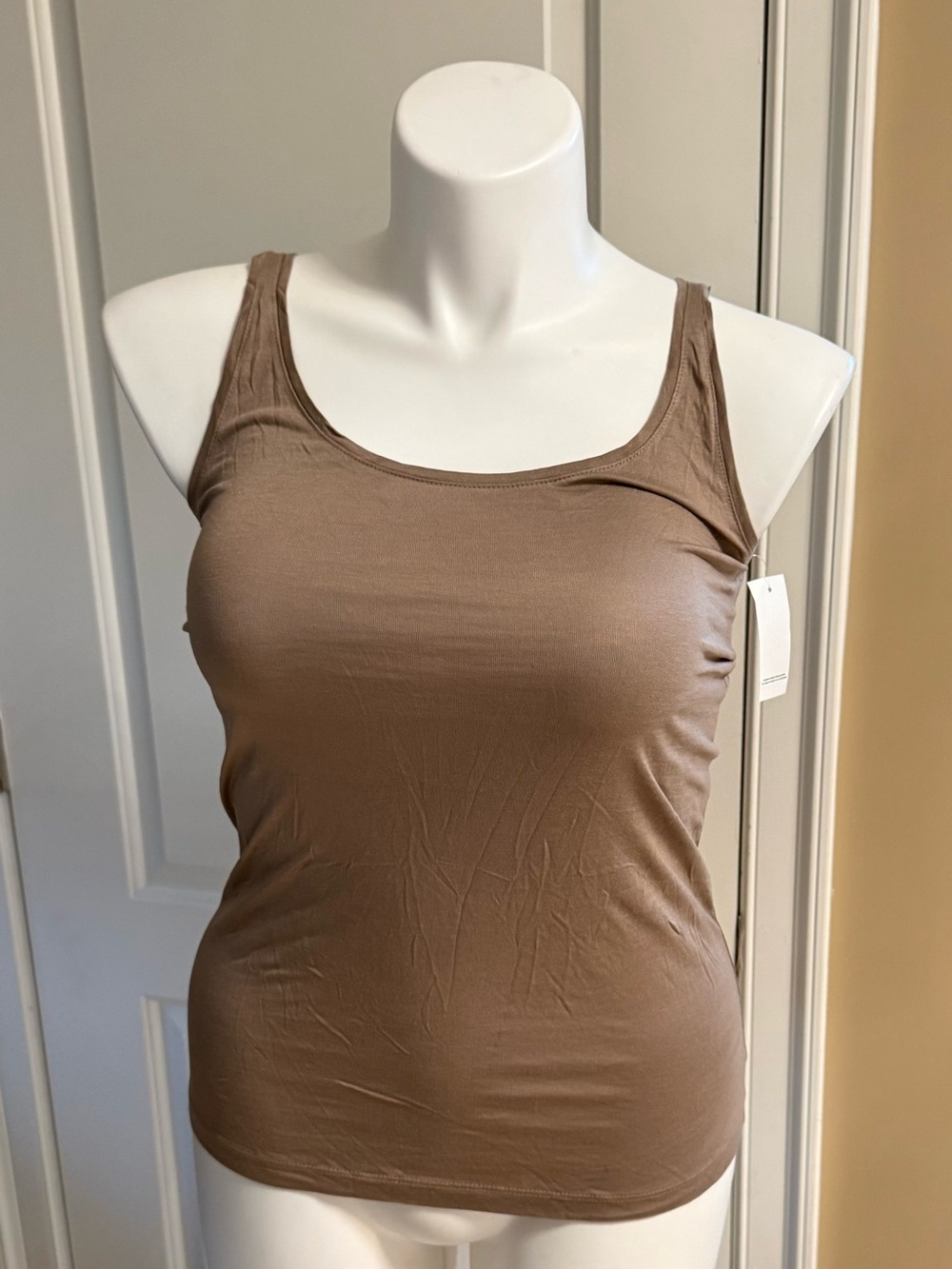 Ann Taylor Taupe Scoop Neck Tank Top